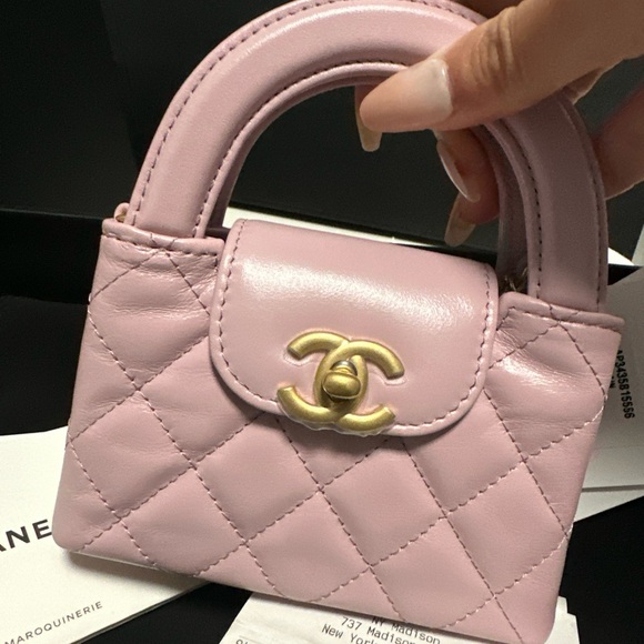 Chanel 24A nano mini Kelly bag pink purple lilac new with box RECEIPT - Picture 3 of 13